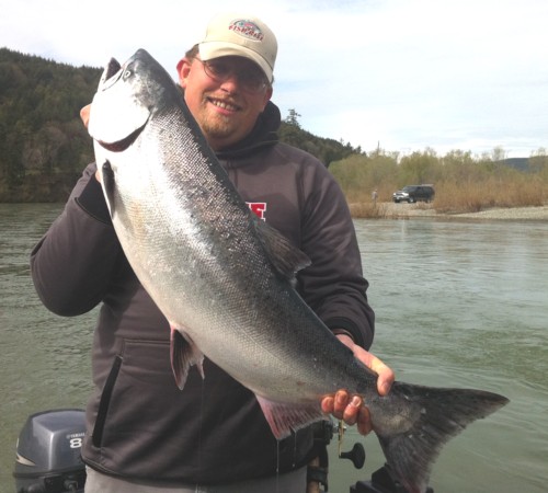 Rogue River spring salmon fishing near Gold Beach, Oregon.