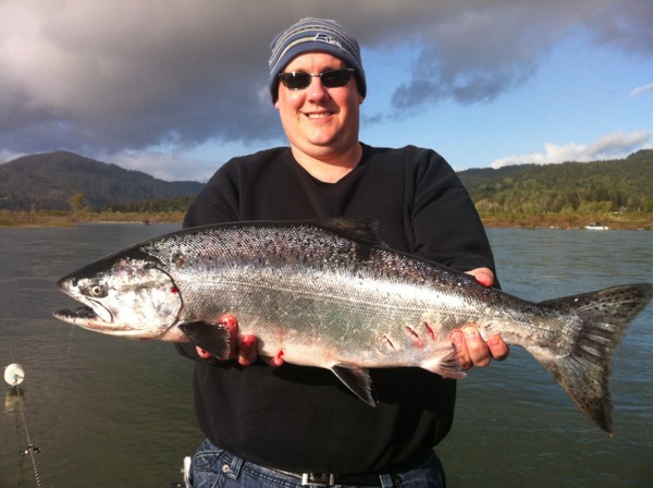Rogue River spring salmon fishing near Gold Beach, Oregon.