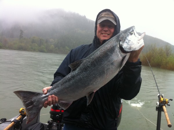 Rogue River springer fishing with Wild Rivers Fishing.