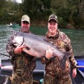 42-pound Chetco River king, Rich and Johnny.
