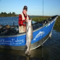 Carl Johnson with a king caught on herring at the Sand Hole on the Smith River, 2011.
