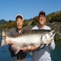 Haw Tan and guide Andy Martin with a 47 pound Chetco estuary king, 2011.