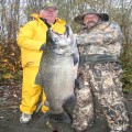 Wayne and David Smith with Wayne's 65 pound Chetco River king.