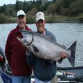 Chuck and Andy with a big Chetco River king.