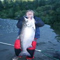 Rick Feser with a chromer king from the Upper Chetco, 2011 season.